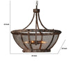 22 Cross Hatch Mesh Design 6-Light Chandelier,Antique Bronze By Casagear Home BM227721