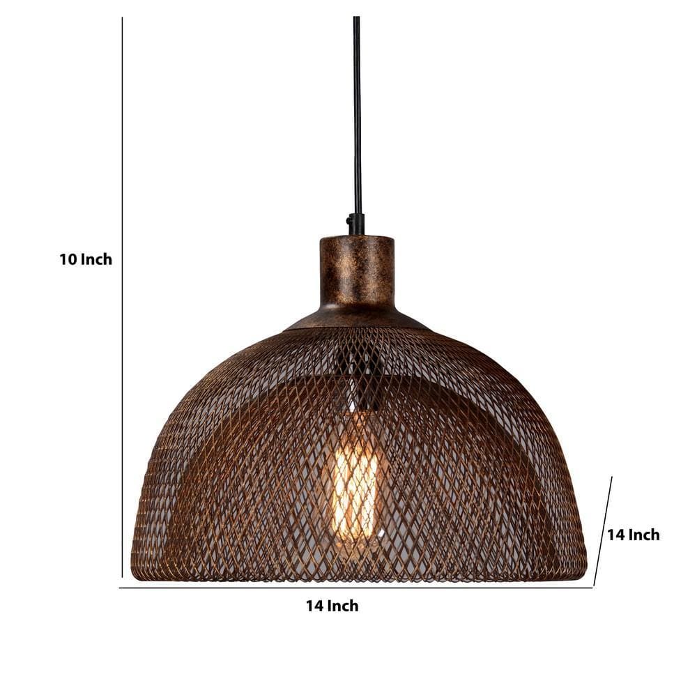 10 Dual Layer Mesh Design Metal Chandelier Rustic Bronze By Casagear Home BM227726