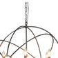 30 6-Light Fixture Orb Shape Metal Frame Chandelier Black By Casagear Home BM227732