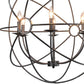 30 6-Light Fixture Orb Shape Metal Frame Chandelier Black By Casagear Home BM227732