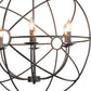 30 6-Light Fixture Orb Shape Metal Frame Chandelier Black By Casagear Home BM227732