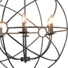 30 6-Light Fixture Orb Shape Metal Frame Chandelier Black By Casagear Home BM227732