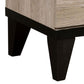 2 Drawer Wooden Nightstand with Grains and Angled Legs Cream By Casagear Home BM228561