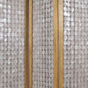 3 Panel Wooden Screen with Pearl Motif Accent Brown and Silver By Casagear Home BM228613