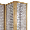 3 Panel Wooden Screen with Pearl Motif Accent Brown and Silver By Casagear Home BM228613