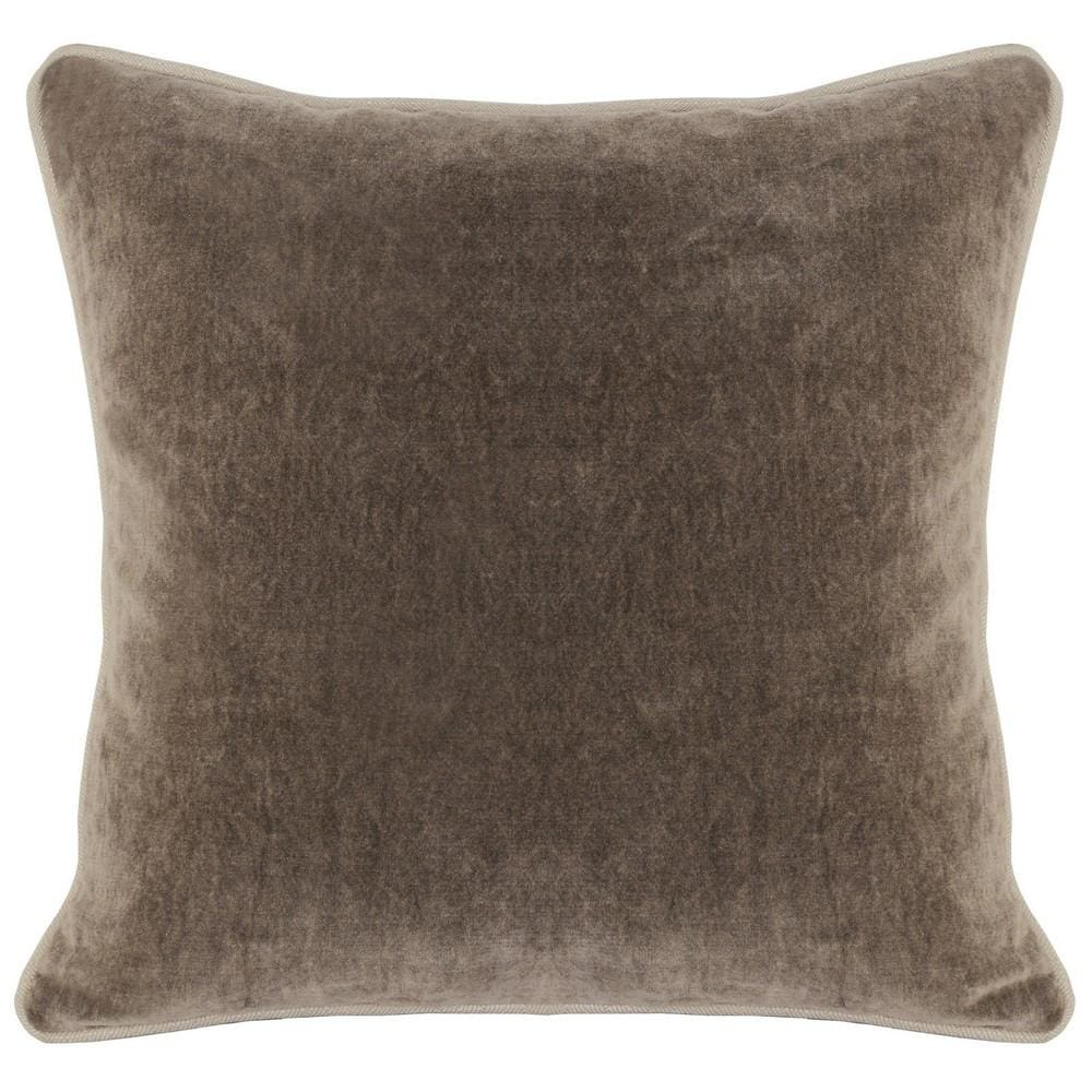 18 X 18" Throw Pillow with Piped Edges, Taupe Brown By Casagear Home