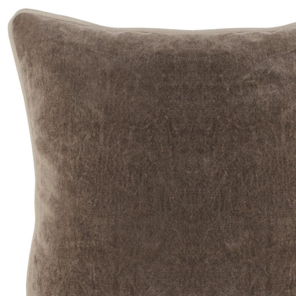 18 X 18 Throw Pillow with Piped Edges Taupe Brown By Casagear Home BM228807