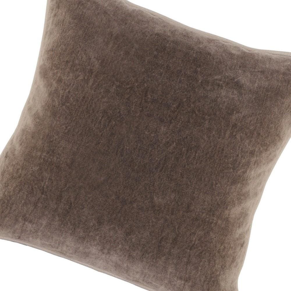 18 X 18 Throw Pillow with Piped Edges Taupe Brown By Casagear Home BM228807