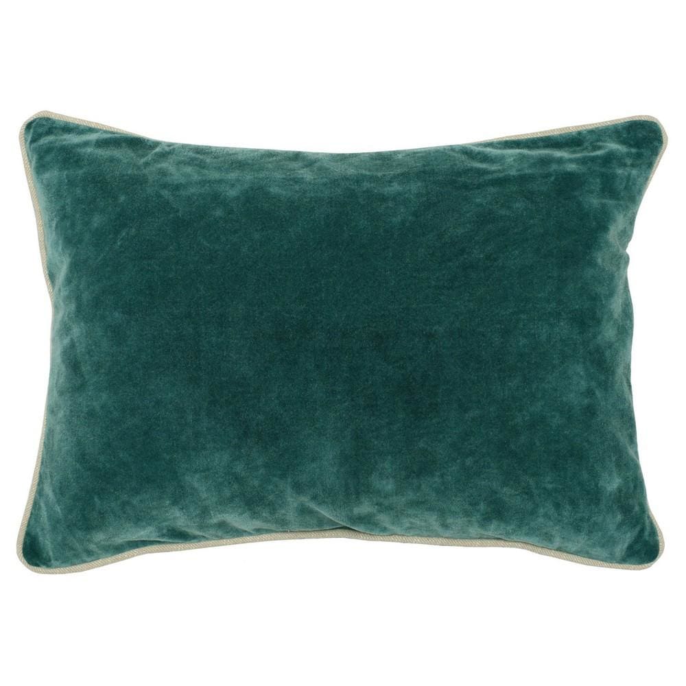 20 X 14" Fabric Throw Pillow with Piped Edges,Teal Green By Casagear Home