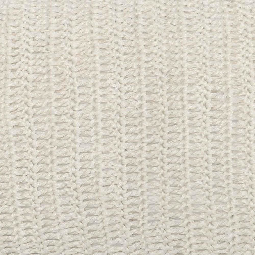 26 x 14 Throw Pillow with Hand Knitted Details White By Casagear Home BM228831