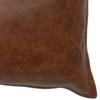 Leatherette Throw Pillow with Stitched Details Brown By Casagear Home BM228844