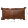 Leatherette Throw Pillow with Stitched Details Brown By Casagear Home BM228844