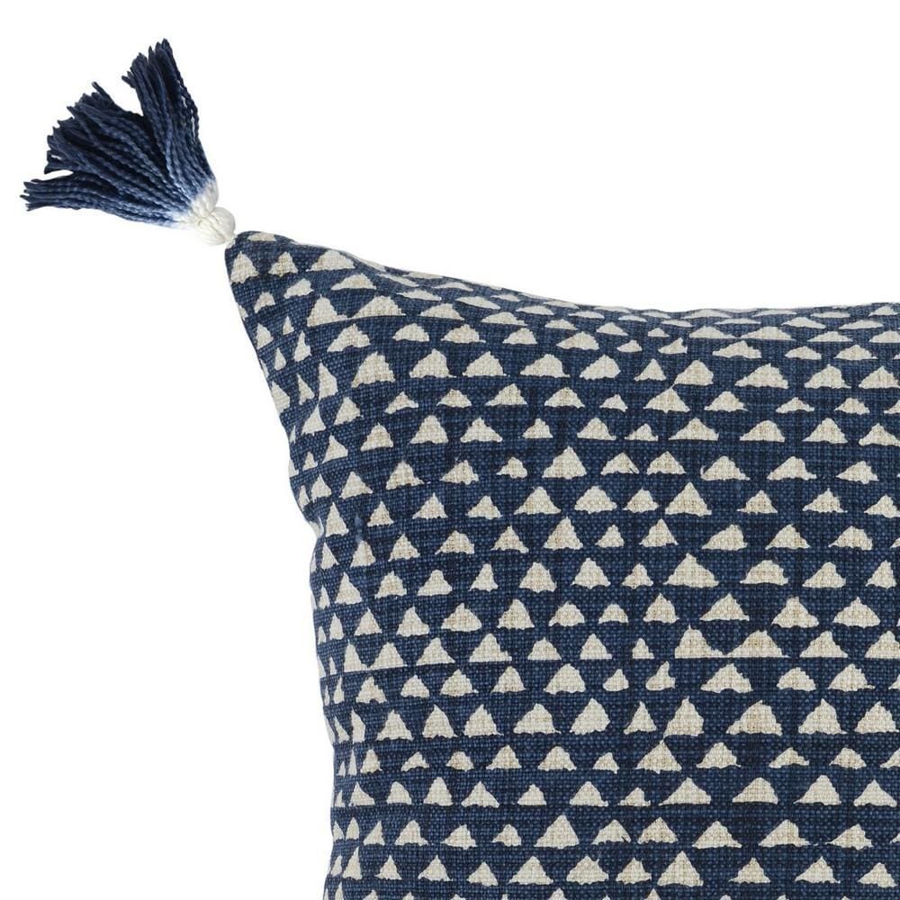 20 x 20 Geometric Pattern Throw Pillow Blue and White By Casagear Home BM228852