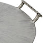 18 Inches Round Metal Frame Tray with Handles Silver By Casagear Home BM228986