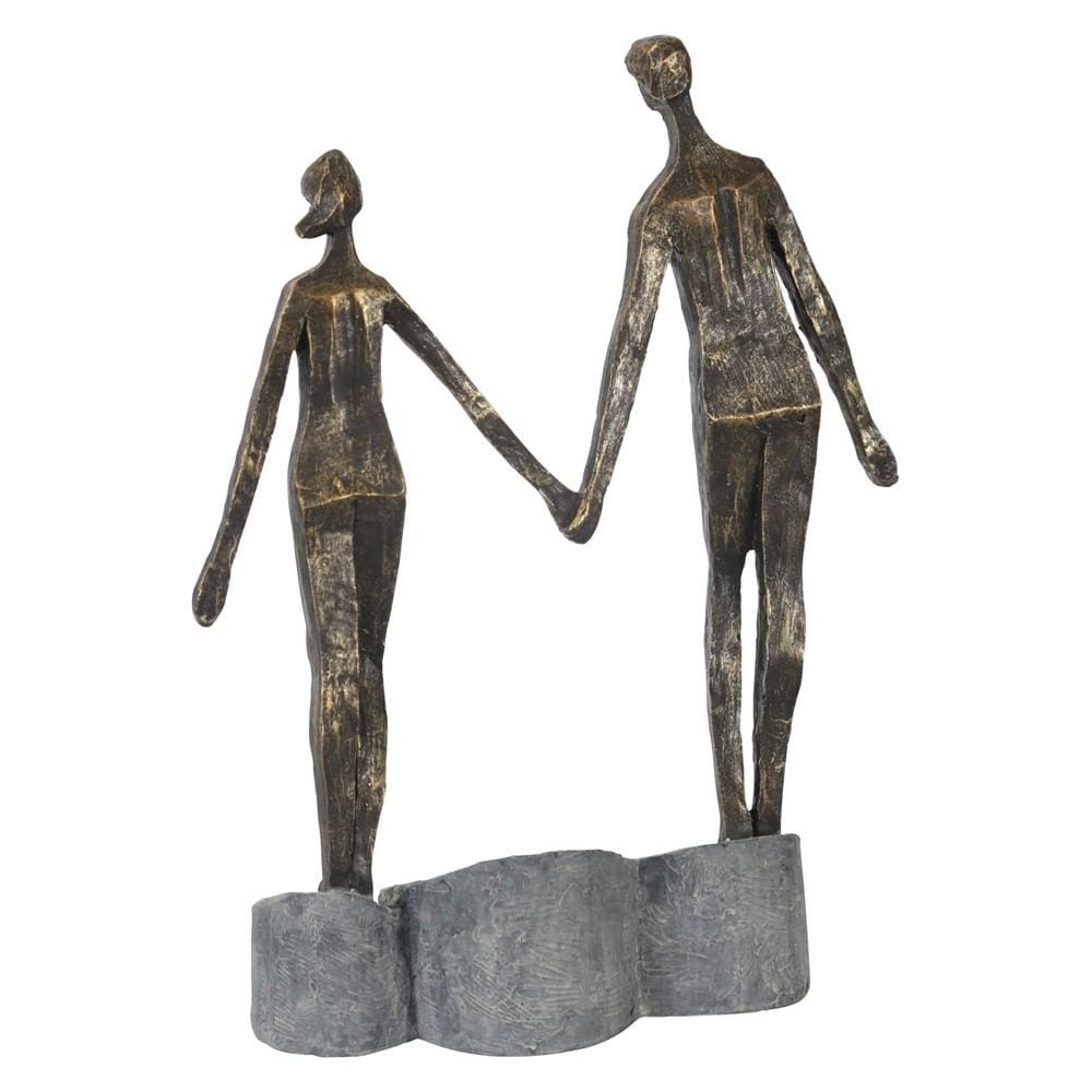 13 Polyresin Couple Holding H& Figurine Bronze By Casagear Home BM229551