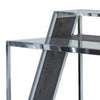 Glass Top Writing Desk with USB Docks Chrome and Black By Casagear Home BM229649