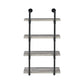 24 Inches 4 Tier Wood and Metal Wall Shelf Gray and Black By Casagear Home BM229650