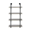 24 Inches 4 Tier Wood and Metal Wall Shelf Gray and Black By Casagear Home BM229650