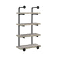 24 Inches 4 Tier Wood and Metal Wall Shelf Gray and Black By Casagear Home BM229650