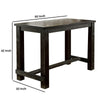 Rustic Plank Wooden Bar Table with Block Legs Antique Black By Casagear Home BM230029