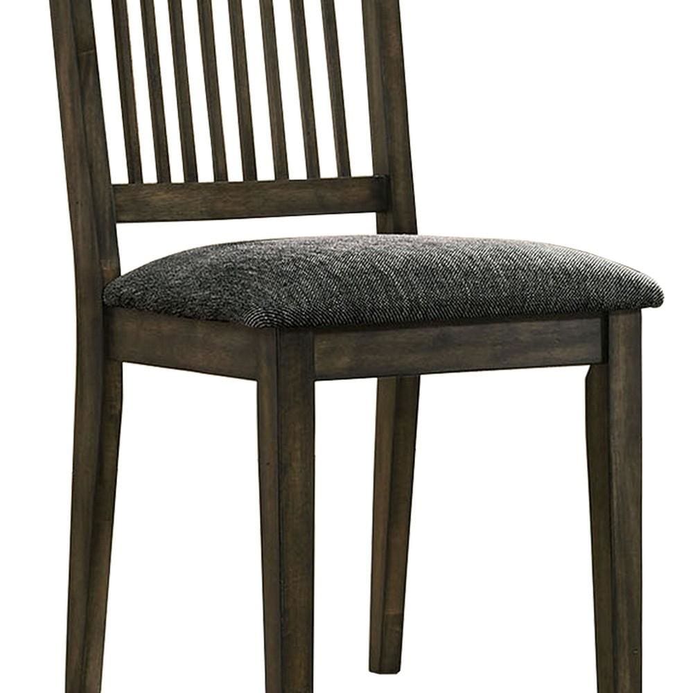 39.25’’ Curved Slatted Back Side Chair Set of 2 Brown By Casagear Home BM230612