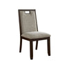 Wood & Fabric Padded Side Chair, Set of 2, Brown & Beige By Casagear Home