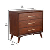 33 Inch Wooden Chest with 3 Drawers Small Brown by Casagear Home BM230748