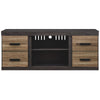 63 2-Door Wooden TV Stand with Open Shelf Brown & Gray By Casagear Home BM230898