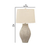 Drum Shade Table Lamp with Paper Composite Base Beige By Casagear Home BM230940