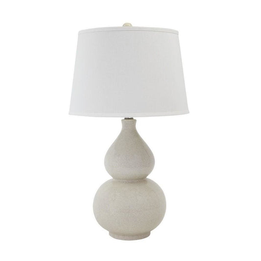 Hardback Shade Table Lamp with Double Gourd Base, Cream By Casagear Home