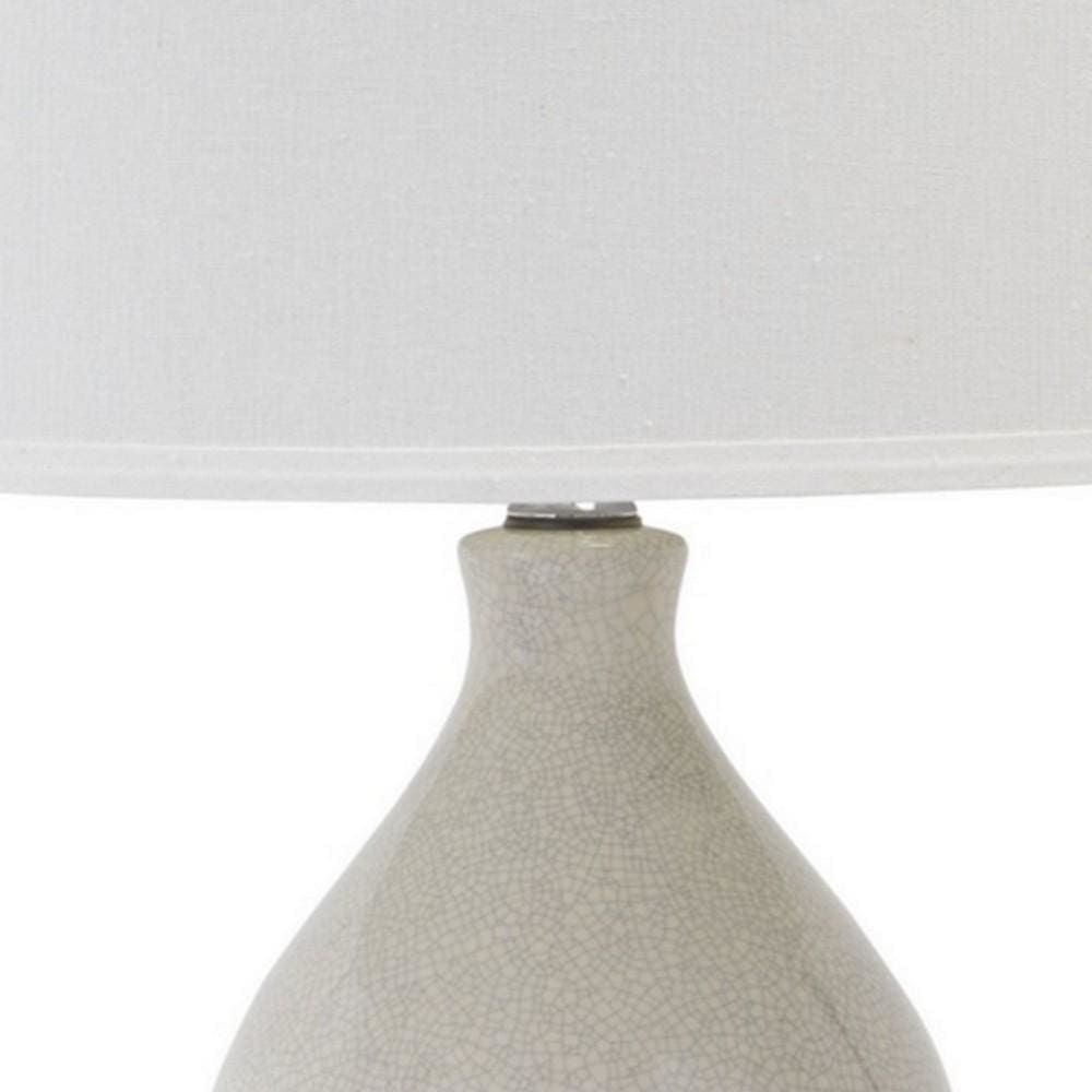 Hardback Shade Table Lamp with Double Gourd Base Cream By Casagear Home BM230952