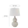 Hardback Shade Table Lamp with Double Gourd Base Cream By Casagear Home BM230952