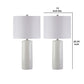 Carved Base Table Lamp with Drum Shade Set of 2 White By Casagear Home BM230953