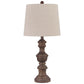 Tapered Fabric Shade Table Lamp Set of 2 Gray & Brown By Casagear Home BM230966