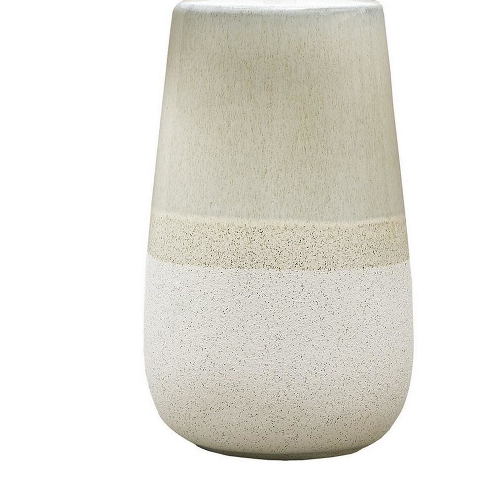 Speckled Ceramic Base Table Lamp with Drum Shade Beige By Casagear Home BM230969