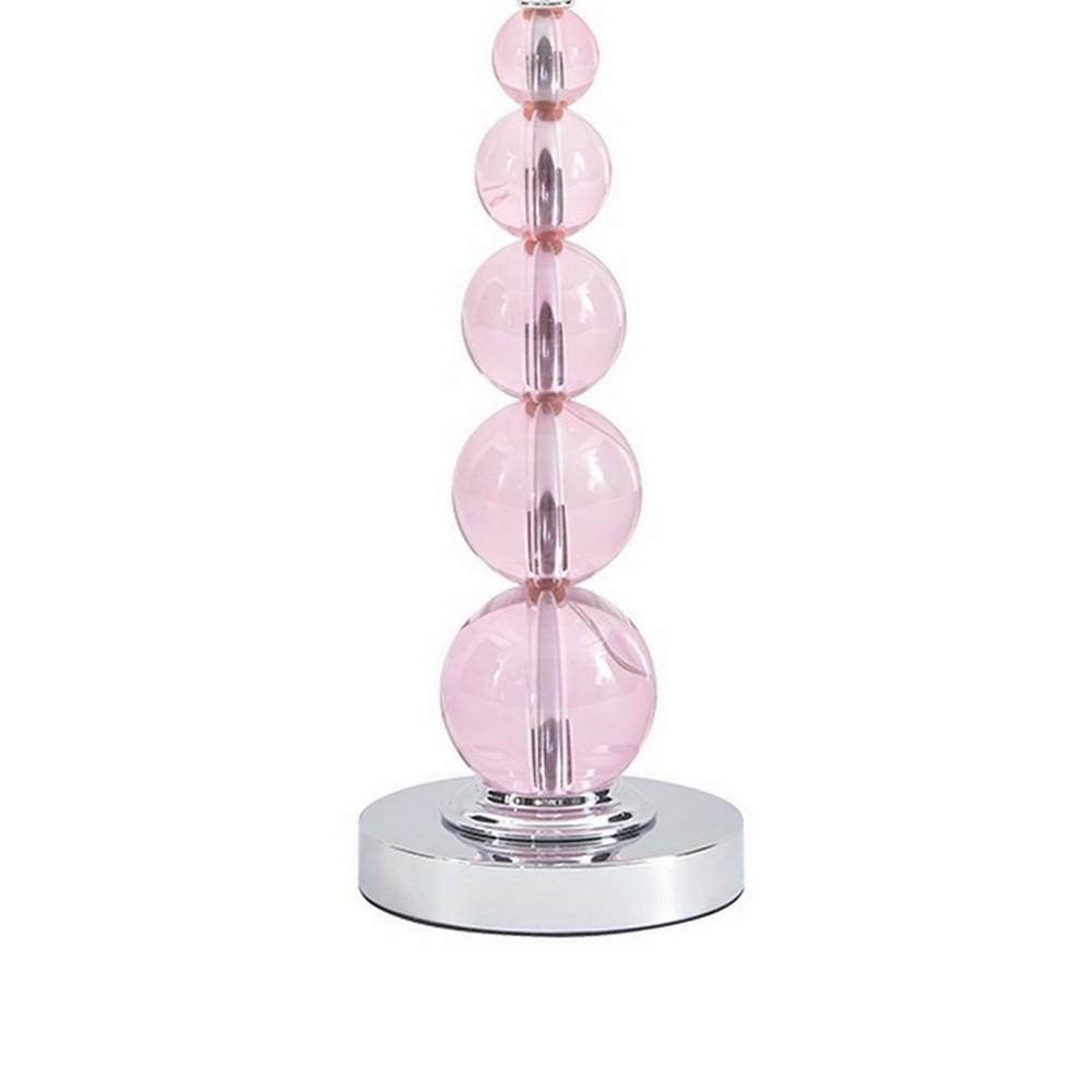 Hardback Shade Table Lamp with Crystal Accents Pink By Casagear Home BM230974