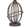 Armillary Base Table Lamp with Fabric Shade White & Bronze By Casagear Home BM230981