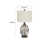 Armillary Base Table Lamp with Fabric Shade White & Bronze By Casagear Home BM230981