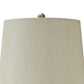 Bellied Glass Table Lamp with Fabric Shade Beige & Clear By Casagear Home BM230982