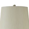 Bellied Glass Table Lamp with Fabric Shade Beige & Clear By Casagear Home BM230982