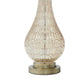 Bellied Glass Table Lamp with Fabric Shade Beige & Clear By Casagear Home BM230982