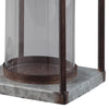 Geometric Lantern with Glass Hurricane,Set of 2,Black & Gray By Casagear Home BM230988