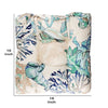 Rome Beach Print Fabric Thick Chair Pad with Tufted Details White and Blue By Casagear Home BM230992