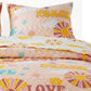 Berlin 3 Piece Rainbows and Clouds Print Queen Quilt Set Beige By Casagear Home BM231034