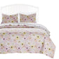 Milan 2 Piece Blooming Flowers Twin Quilt Set, White and Pink By Casagear Home