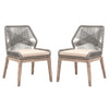 Intricate Rope Weave Dining Chair with Removable Cushion Set of 2 Gray By Casagear Home BM231080