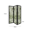 67 3 Panel Wood Screen with Leaf Design Green and Black By Casagear Home BM231308