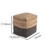 18 Cube Jute Pouf with Braided Design Black and Brown By Casagear Home BM231408