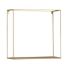 Metal Frame Wall Shelf with Keyhole Hanger Set of 3 Gold By Casagear Home BM231417