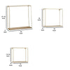 Metal Frame Wall Shelf with Keyhole Hanger Set of 3 Gold By Casagear Home BM231417